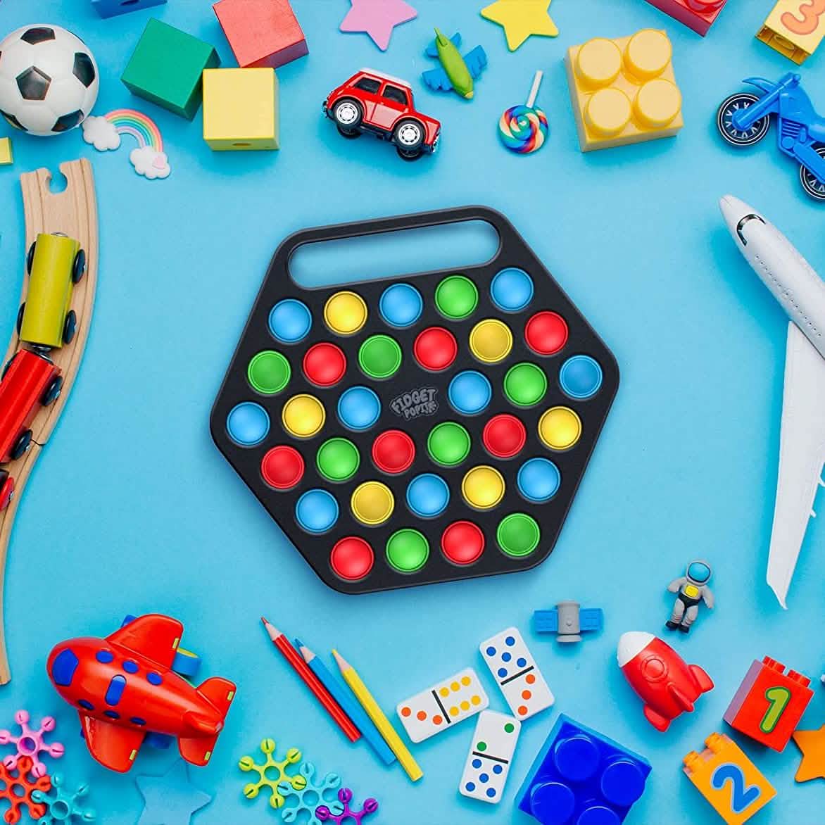 Hard Shell Pop it Fidget Toy Board with Carrying Handle for Adults & Kids Toys & Games - DailySale