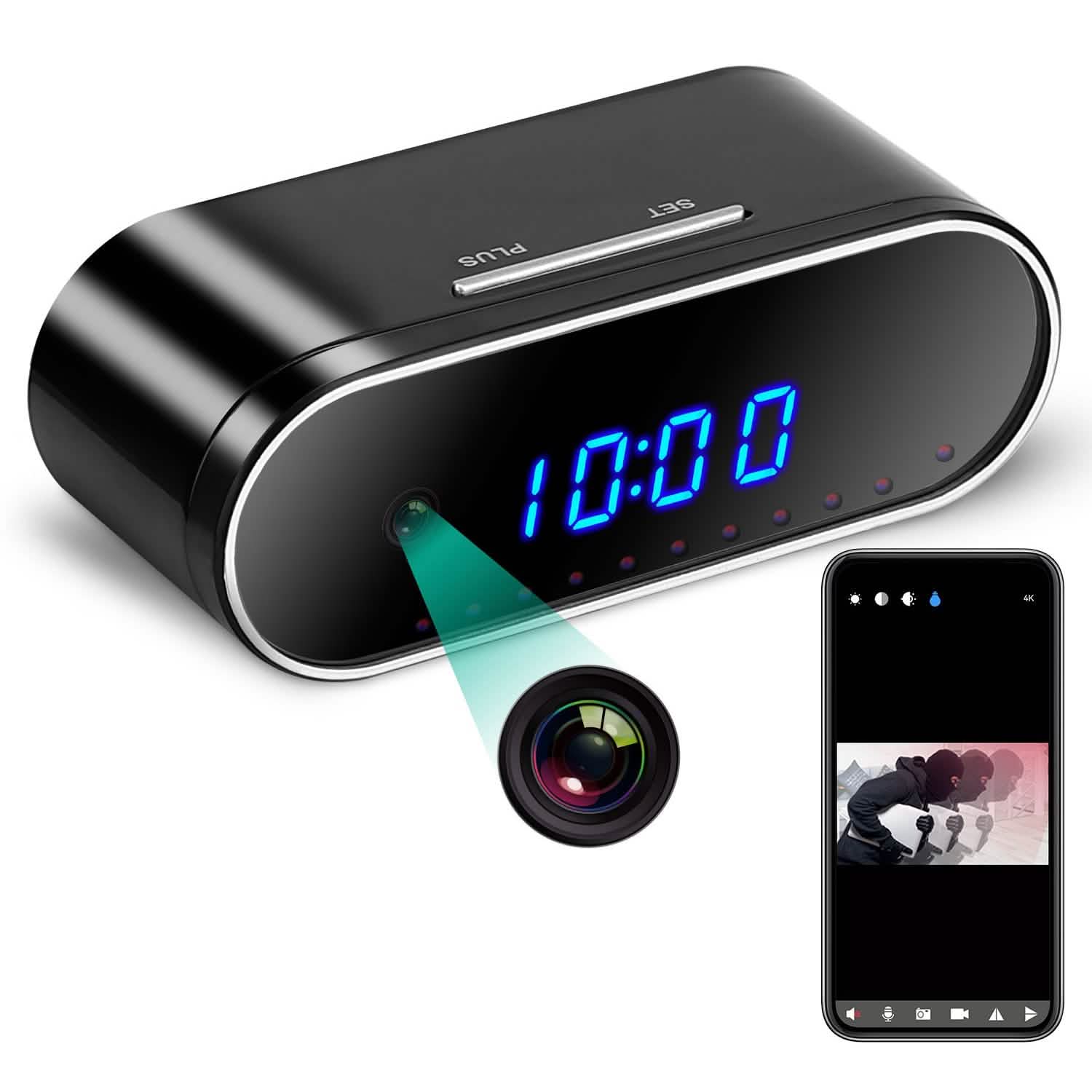 HD 1080P WiFi Alarm Clock Camera