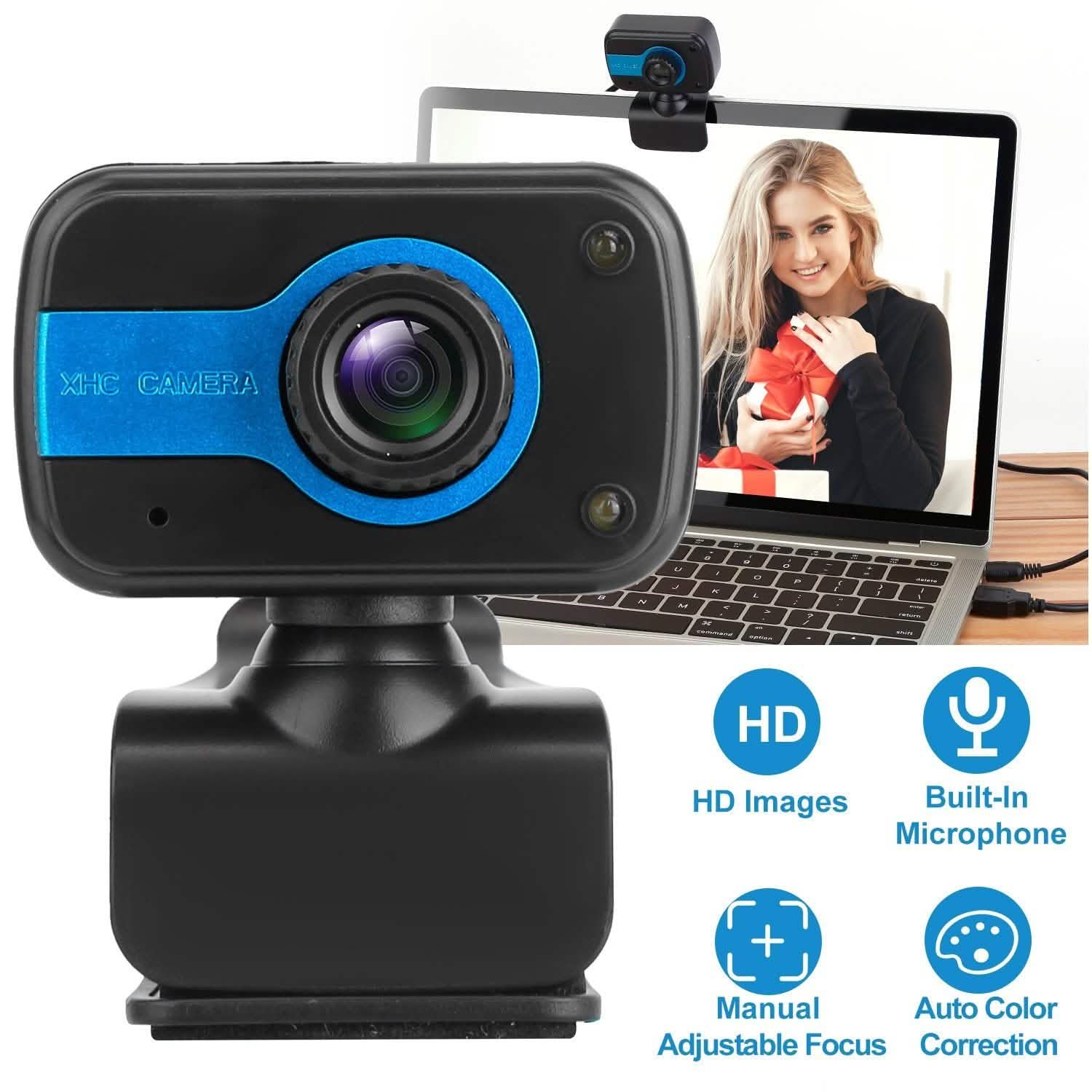 HD Webcam USB PC with Microphone Rotatable Clip Cameras & Surveillance - DailySale
