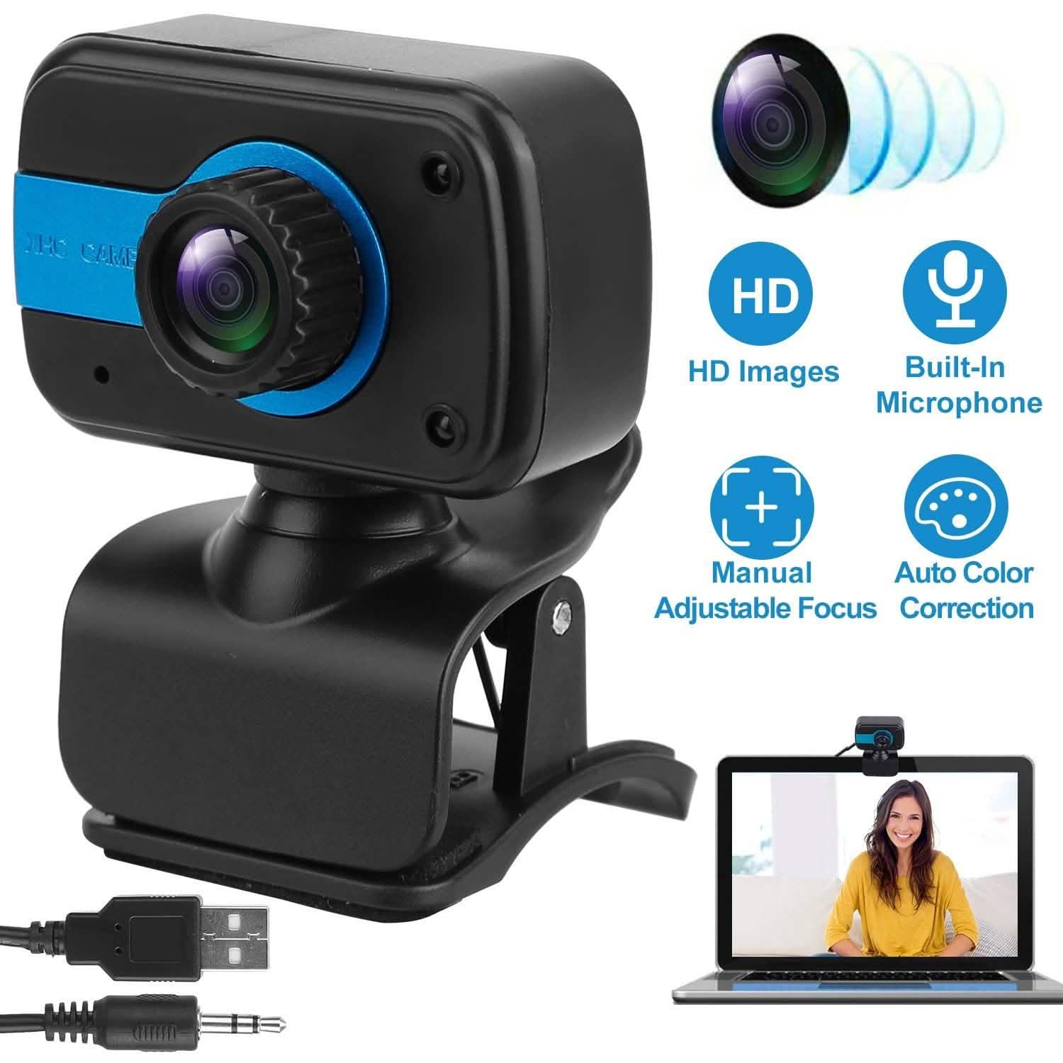 HD Webcam USB PC with Microphone Rotatable Clip Cameras & Surveillance - DailySale
