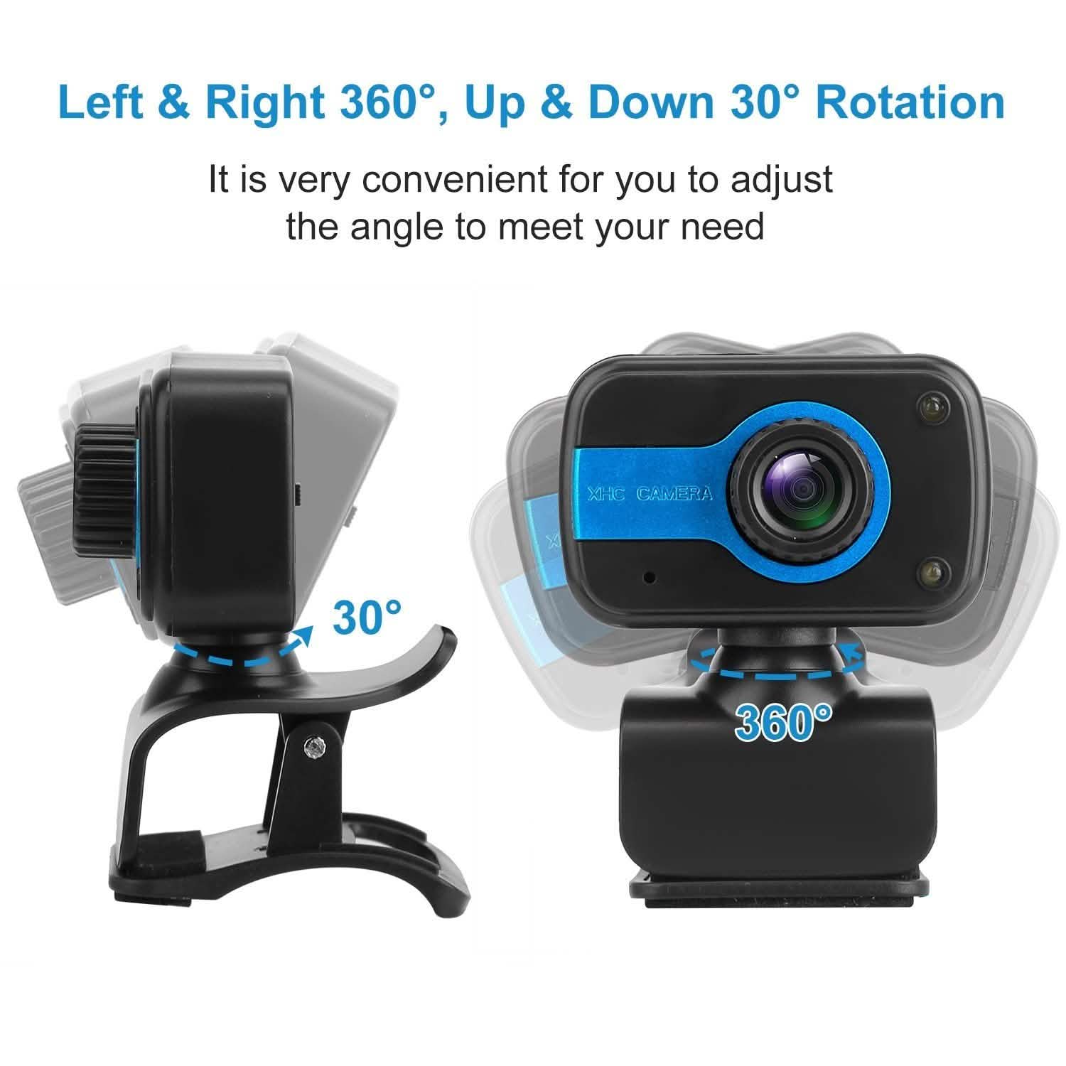 HD Webcam USB PC with Microphone Rotatable Clip Cameras & Surveillance - DailySale