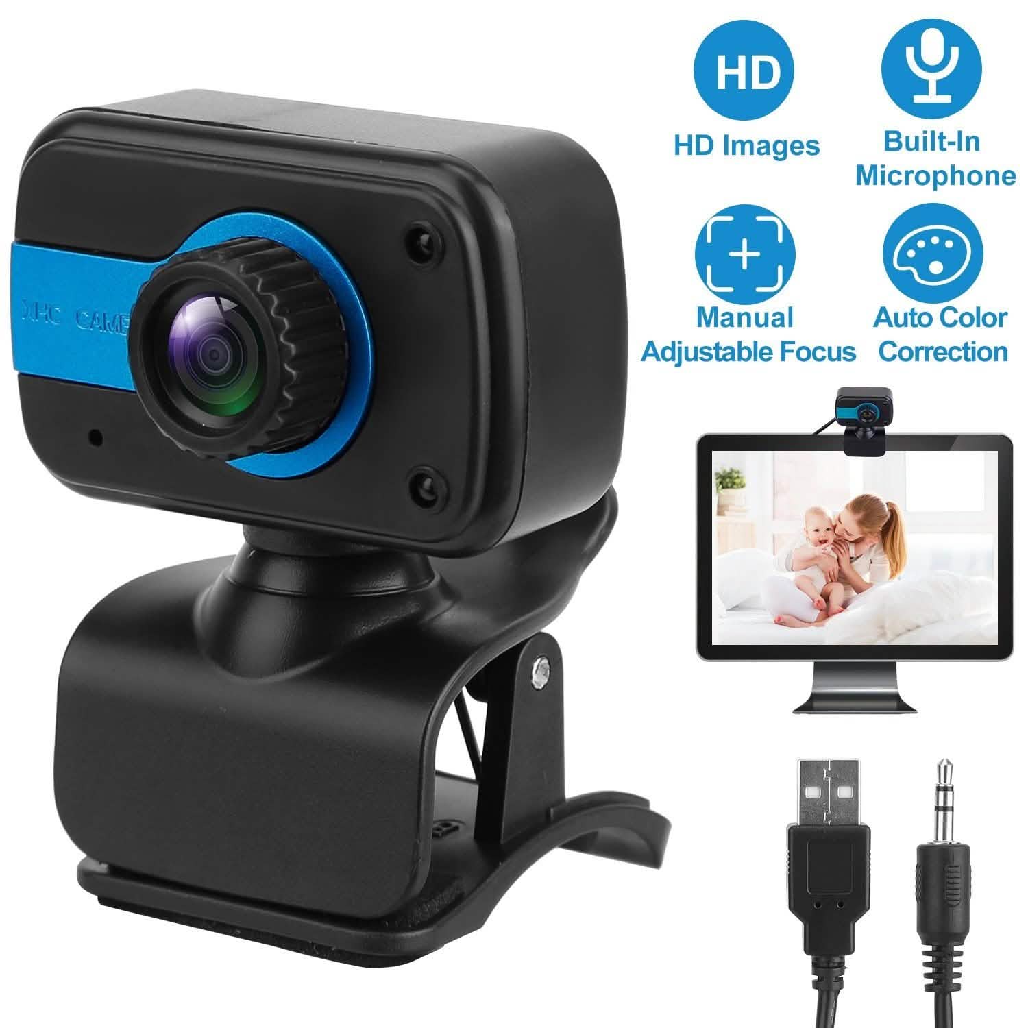 HD Webcam USB PC with Microphone Rotatable Clip Cameras & Surveillance - DailySale