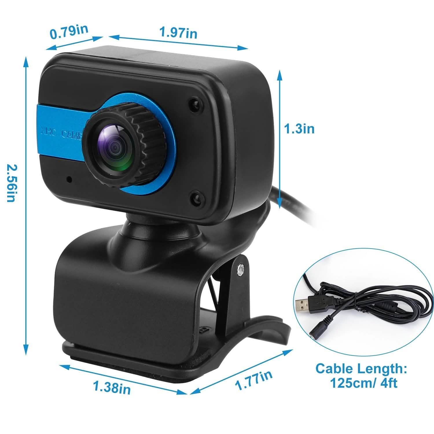 HD Webcam USB PC with Microphone Rotatable Clip Cameras & Surveillance - DailySale