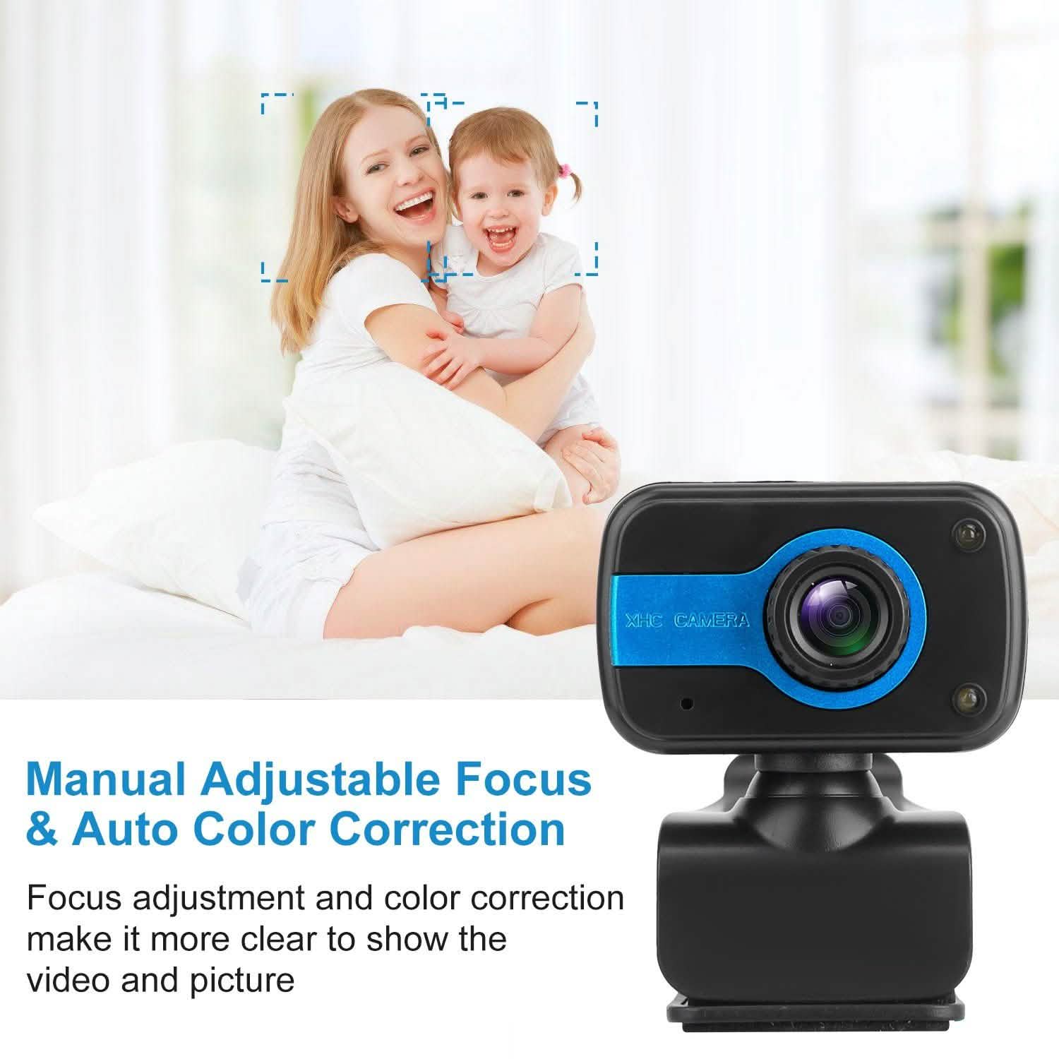 HD Webcam USB PC with Microphone Rotatable Clip Cameras & Surveillance - DailySale