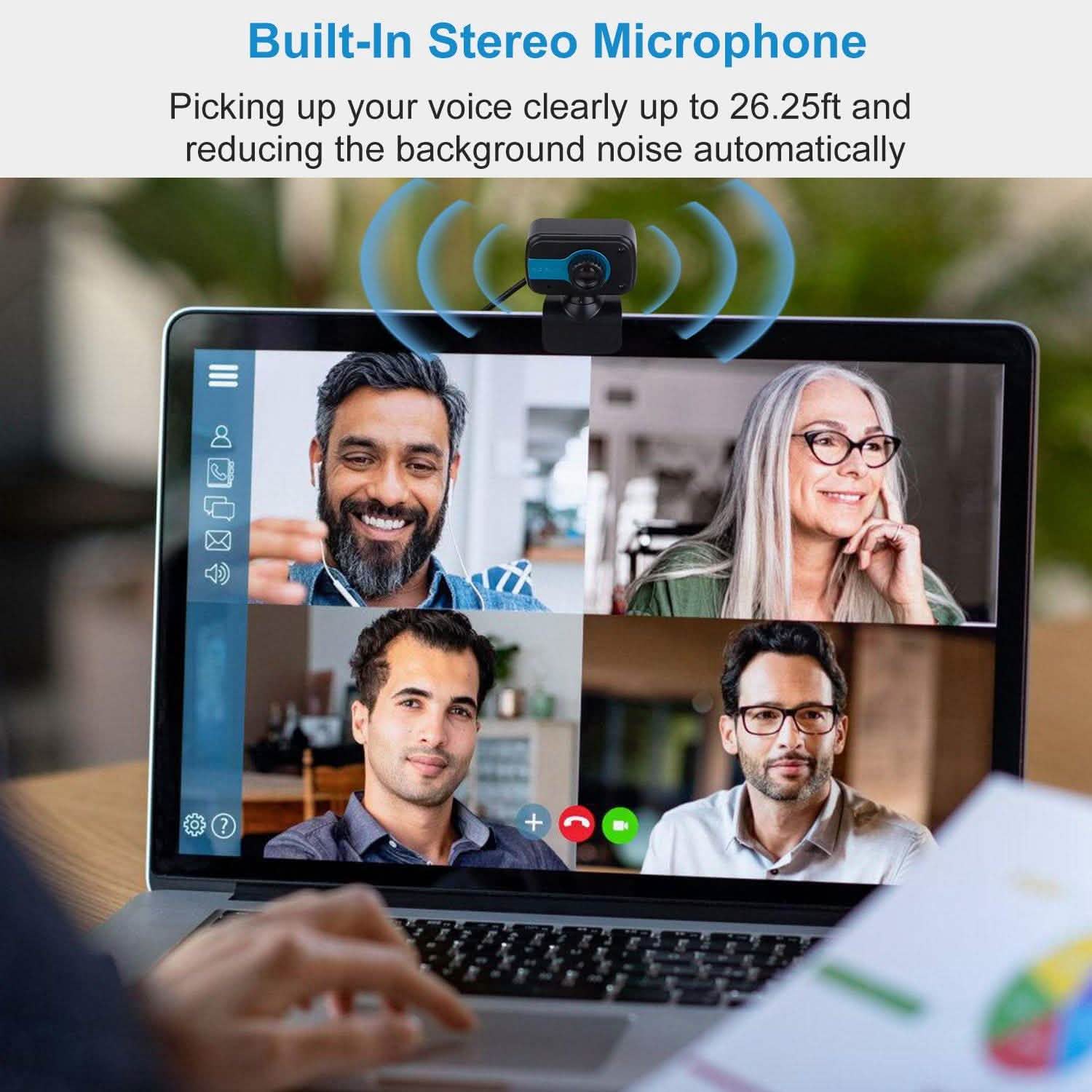 HD Webcam USB PC with Microphone Rotatable Clip Cameras & Surveillance - DailySale