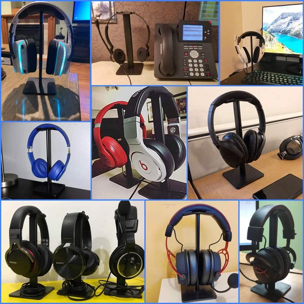 Headphone Stand with Aluminum Supporting Bar Flexible Headrest Headphones & Audio - DailySale