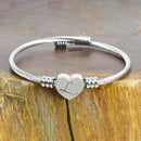 Heart Cable Initial Bracelet Hypoallergenic and Adjustable Jewelry L - DailySale