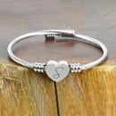 Heart Cable Initial Bracelet Hypoallergenic and Adjustable Jewelry S - DailySale