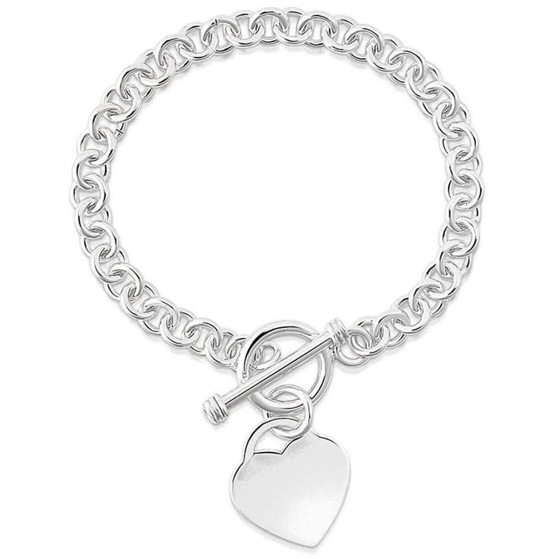 Heart Charm Bracelet - Assorted Colors Jewelry Silver - DailySale