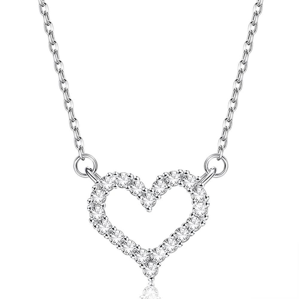 Heart-Shape 925 Sterling Silver Pendant Necklace Necklaces - DailySale