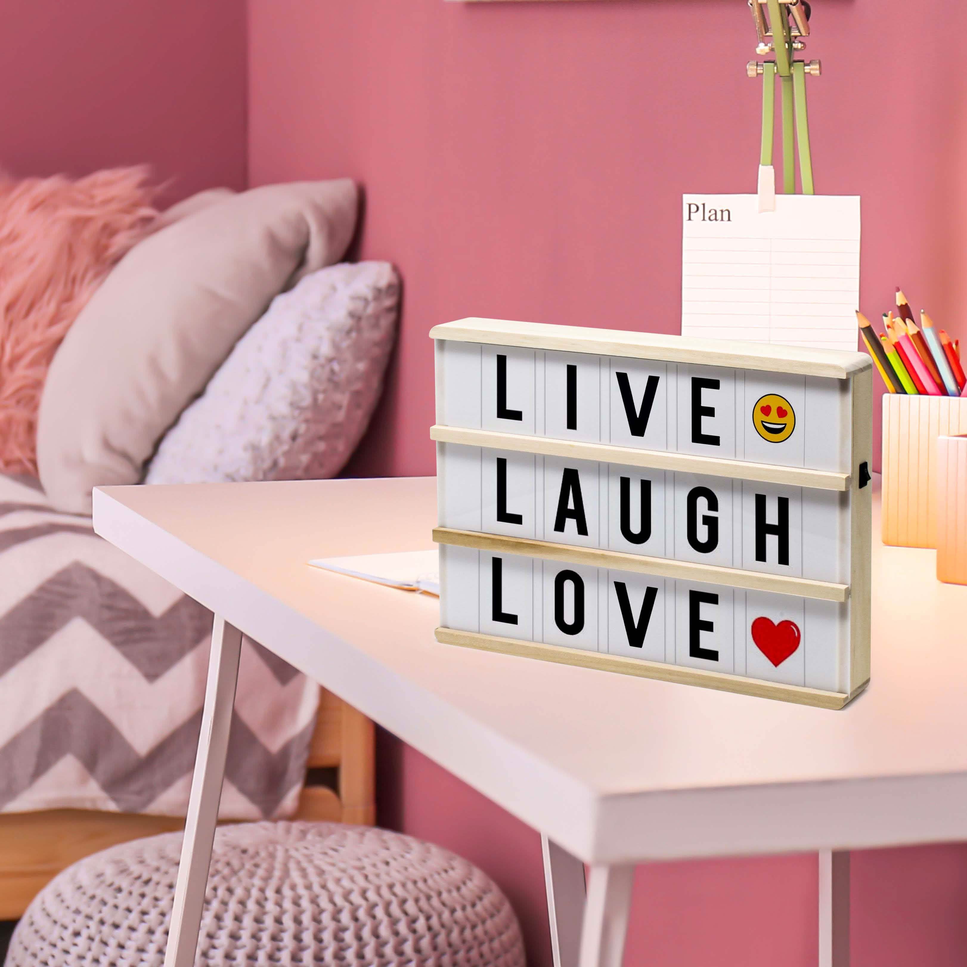 Hearth & Haven Wooden LED Light-Up Message Lightbox Lighting & Decor - DailySale