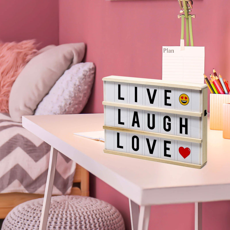 Hearth & Haven Wooden LED Light-Up Message Lightbox Lighting & Decor - DailySale