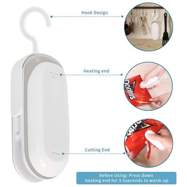 Heated Vacuum Chip Bag Sealer Kitchen Storage - DailySale