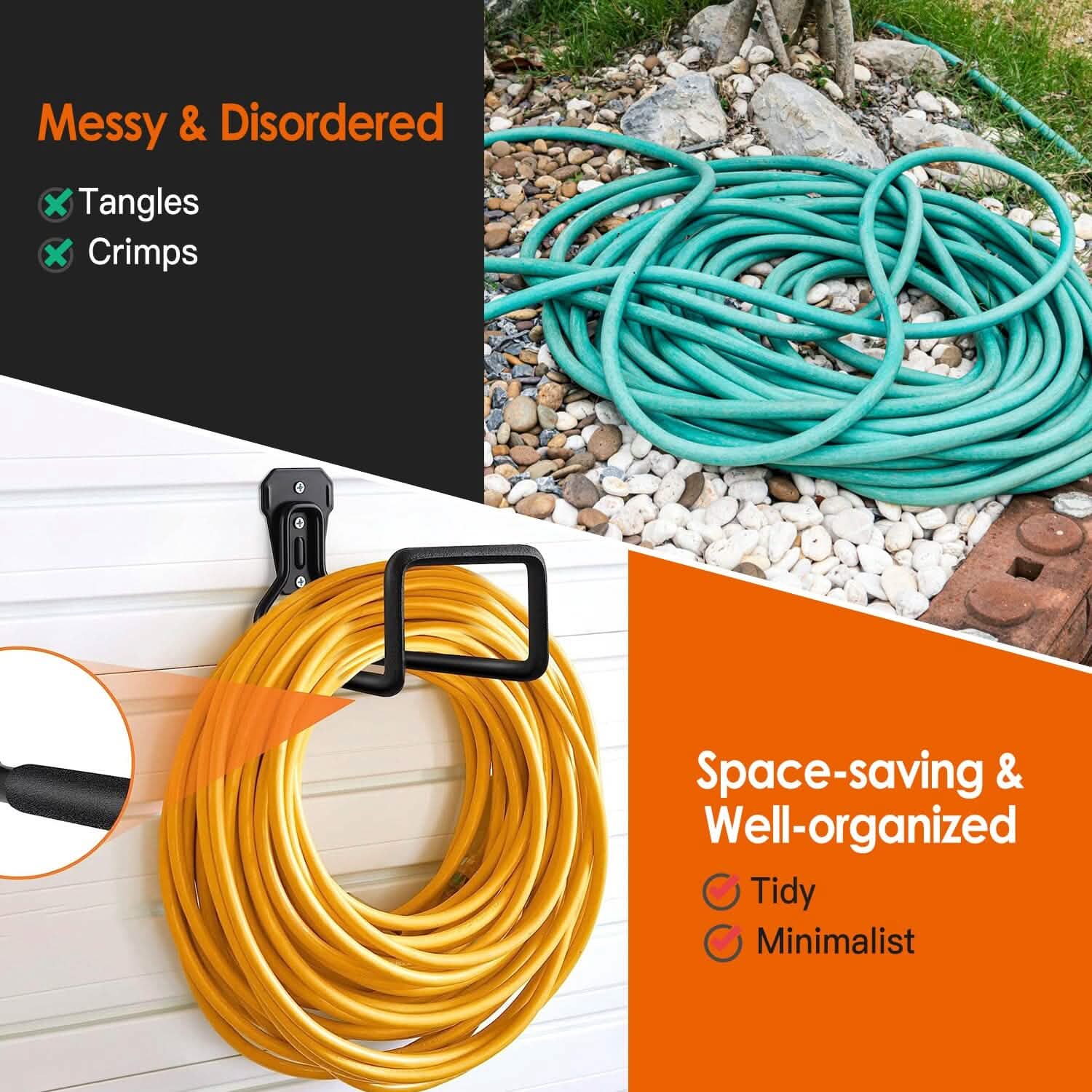 Heavy Duty Iron Hose Holder Wall Mounted Garden & Patio - DailySale