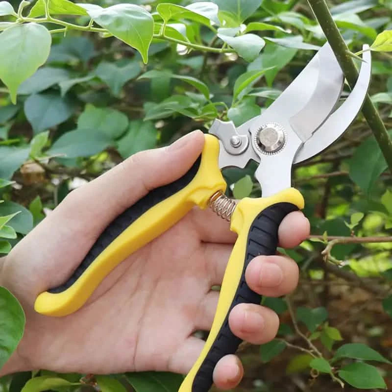 garden scissors heavy duty Heavy Duty Pruning Shears with Rust Proof Stainless Steel Blades Handheld Gardening Tools Orange