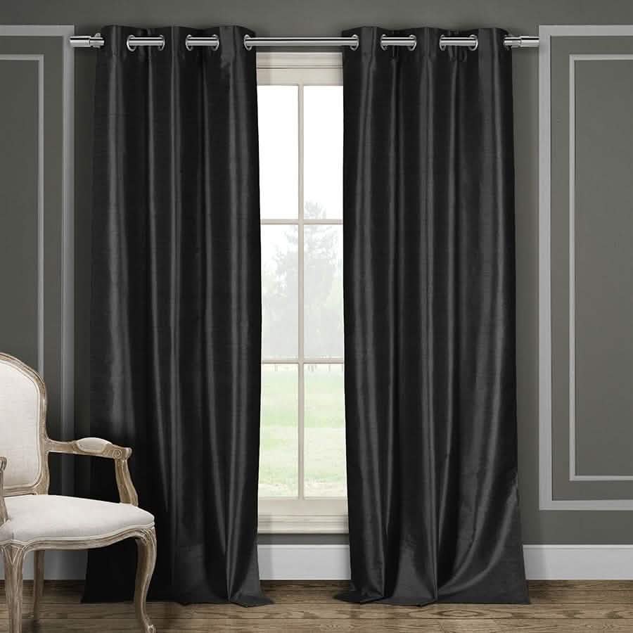 Heavy Faux-Silk Double-Layered Blackout Thermal Panel Pair - Assorted Colors Furniture & Decor - DailySale