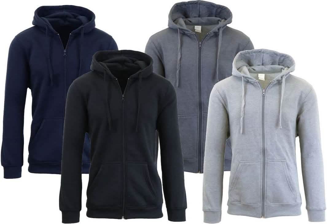 Heavy Fleece Lined Zippered or Pullover Hoodie - Size XXXL Men's Apparel - DailySale