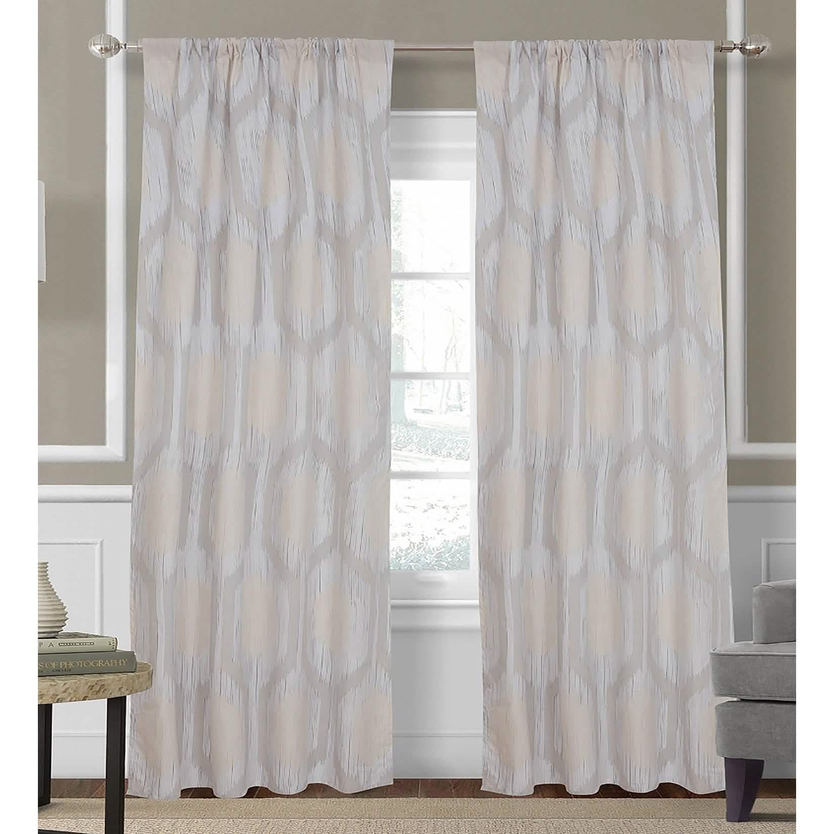 Hexagon Strié Window Curtain Panel Pair Furniture & Decor - DailySale