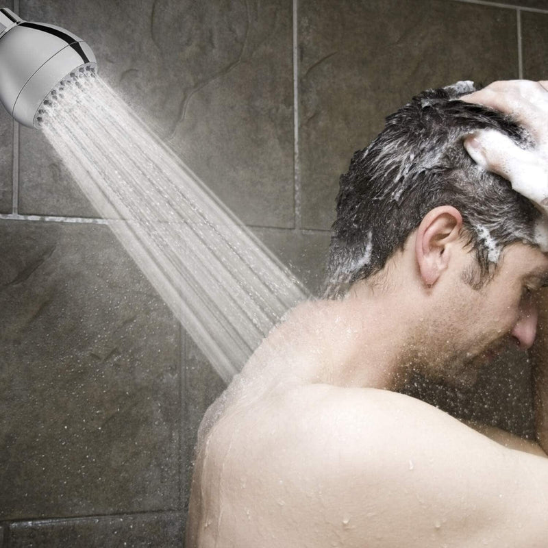 High Pressure Shower Head 3" Anti-clog Anti-leak Fixed with Adjustable Swivel Brass Ball Joint Bath - DailySale