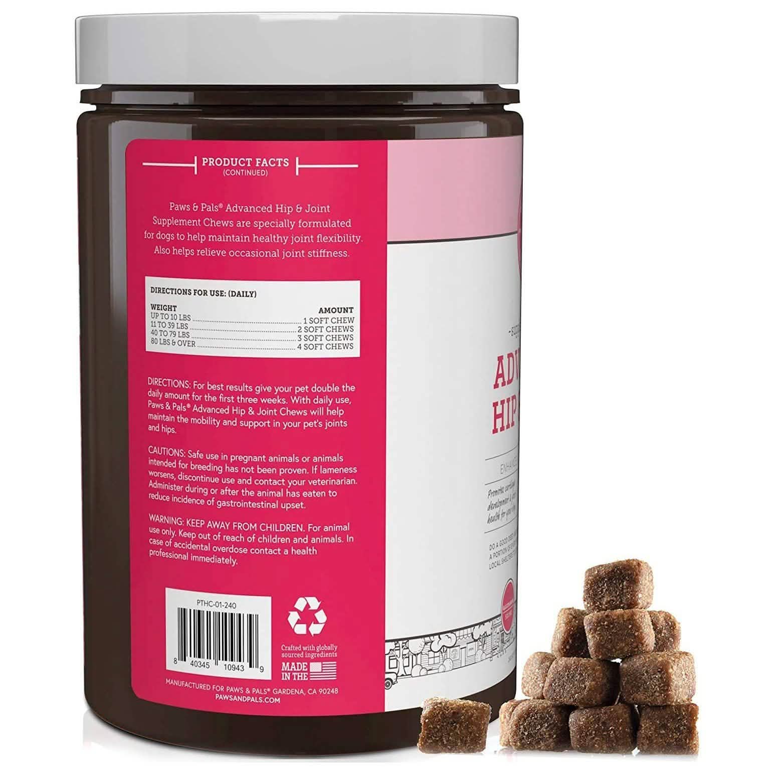 Hip and Joint Advanced Level 2 Formula All Natural Glucosamine Supplement for Dogs and Cat Pet Supplies - DailySale