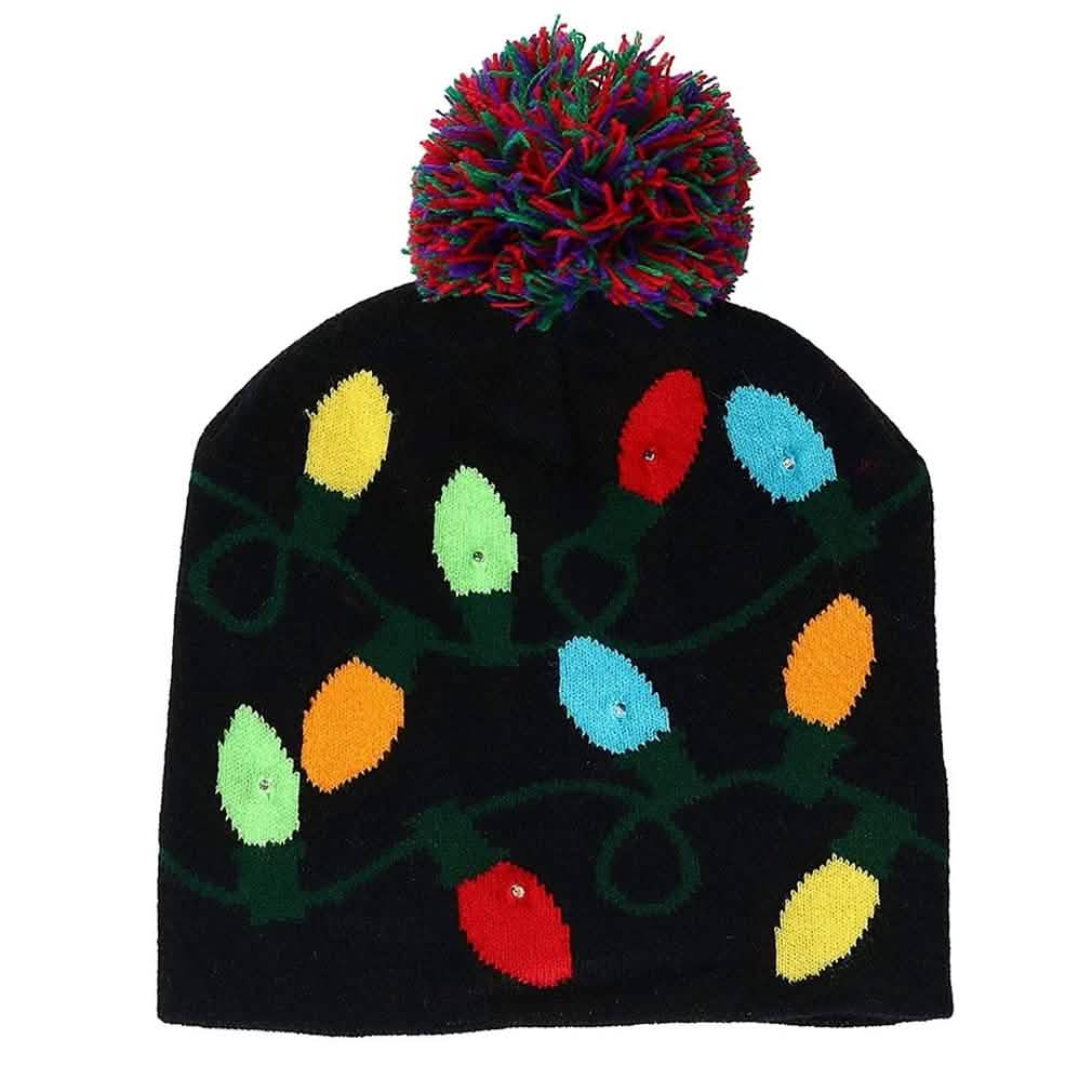 Holiday Fun LED Beanie for Men and Women Women's Apparel Light Bulb - DailySale