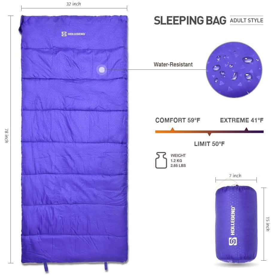 HOLLEGEND Envelope Lightweight Portable Sleeping Bag Sports & Outdoors - DailySale