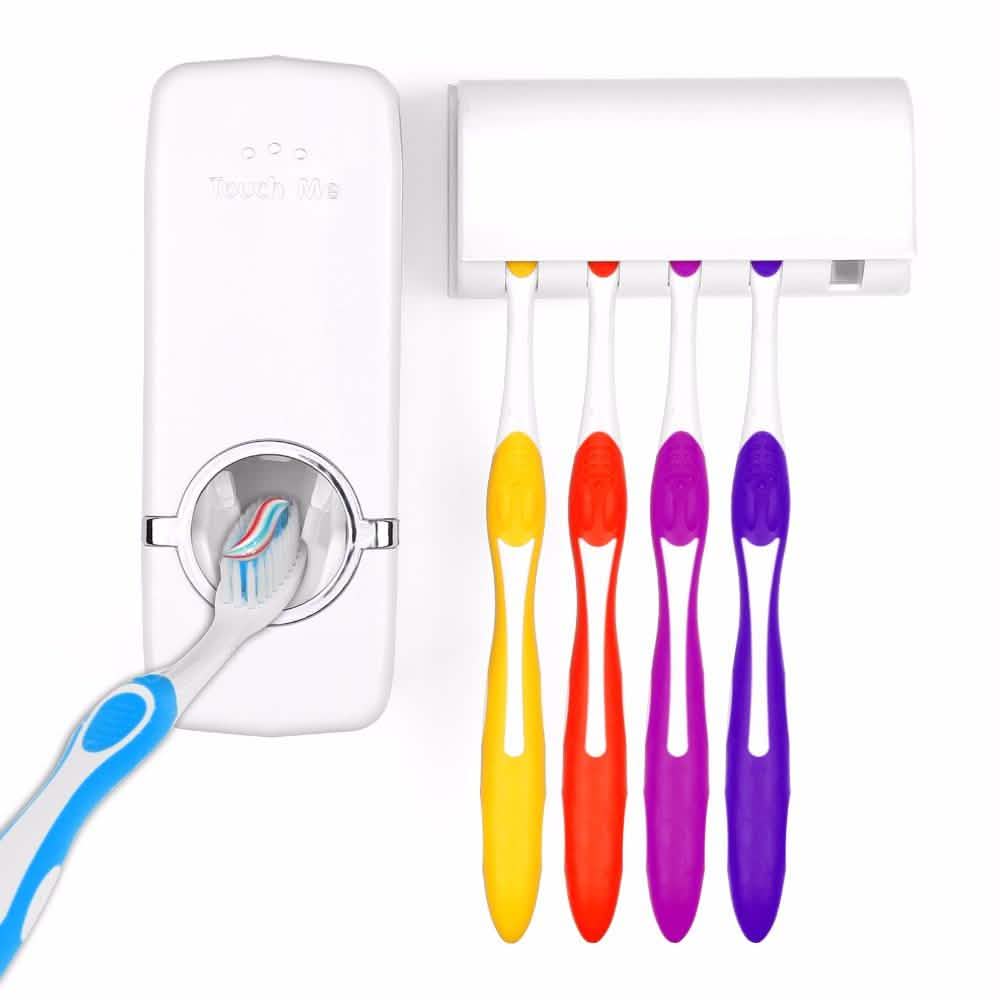 Home Automatic Toothpaste Dispenser + 5 Toothbrush Holder Set Beauty & Personal Care - DailySale