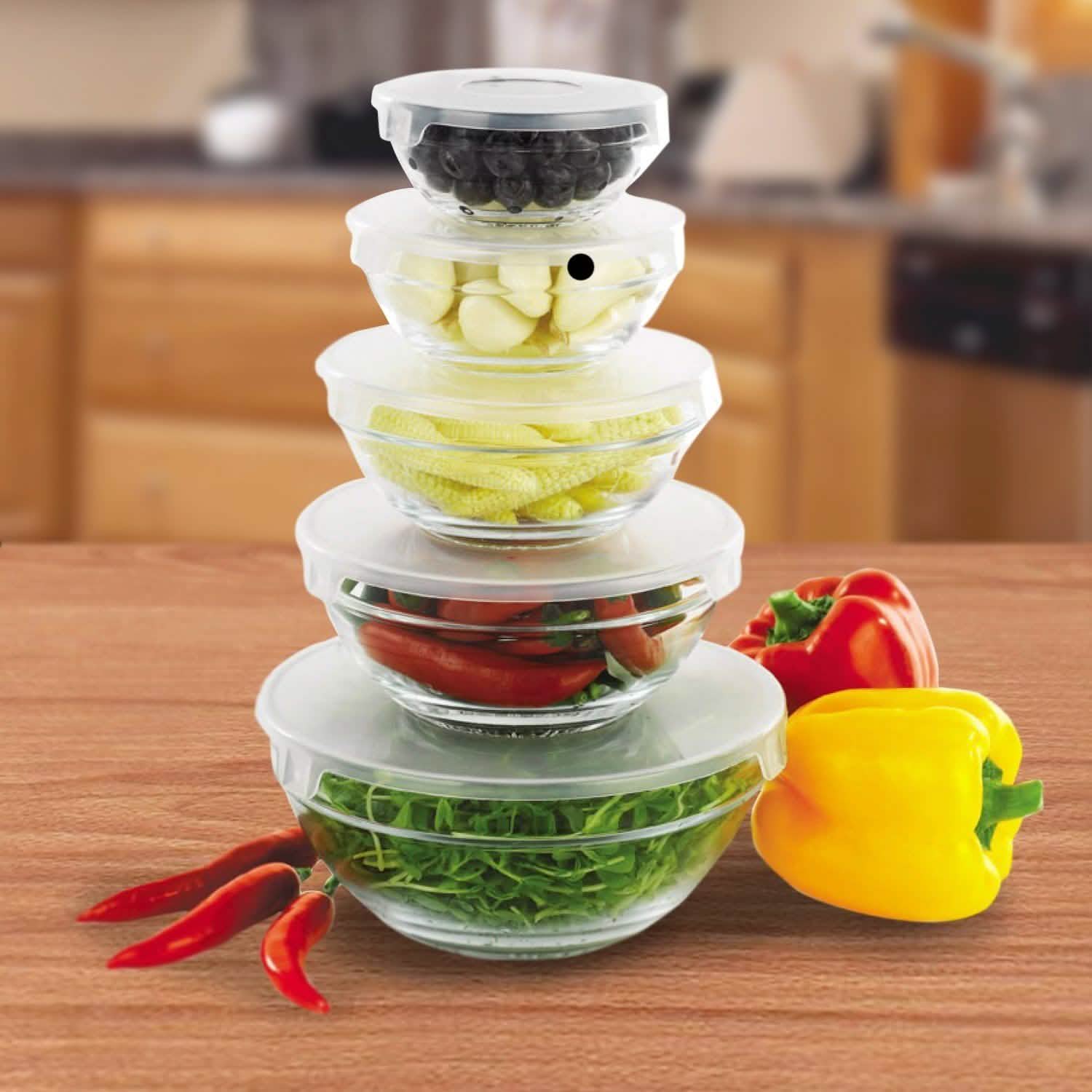 Home Basic SC10851 5 Piece Bowl with Lid Kitchen Essentials - DailySale