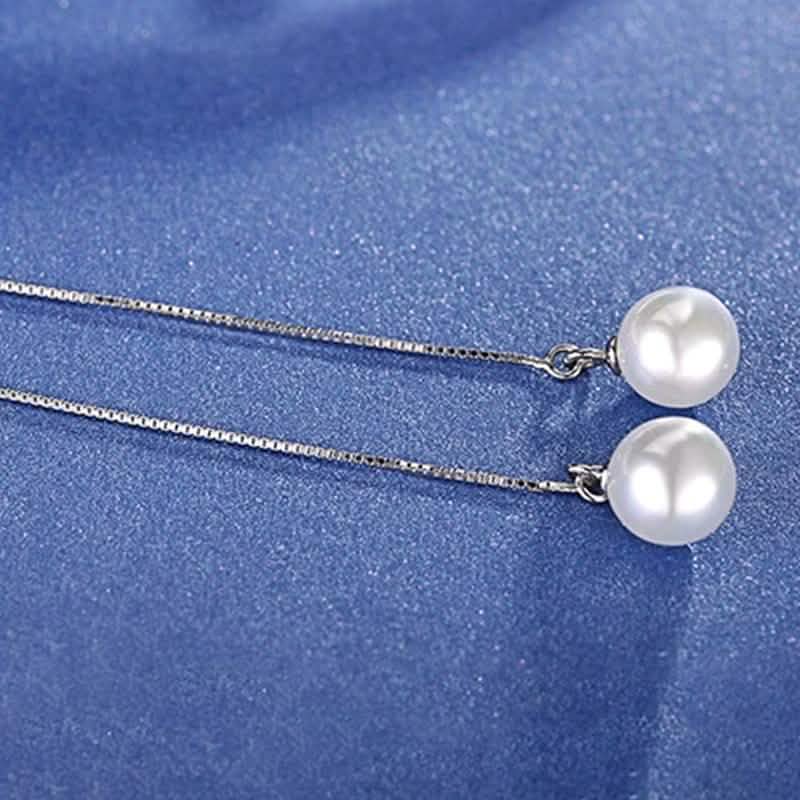Hongye Big Natural Pearls Ear Line Super Long 925 Silver Drop Earrings Earrings - DailySale