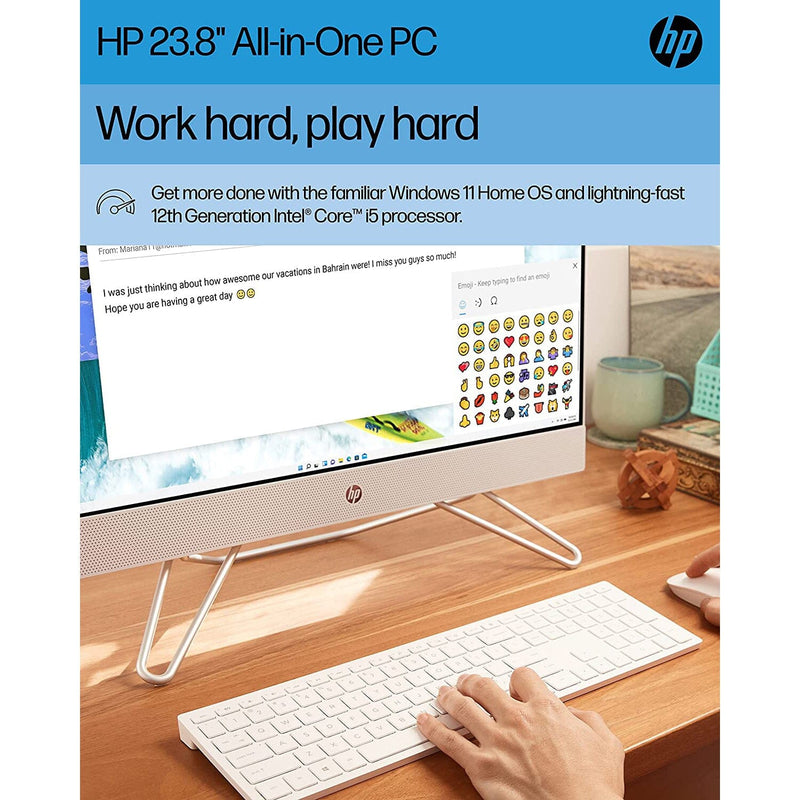 HP All-in-One Bundle PC, 23.8" FHD Touchscreen Display, Intel Core i5-1235U 8GB RAM 512GB SSD (Refurbished) Desktops - DailySale