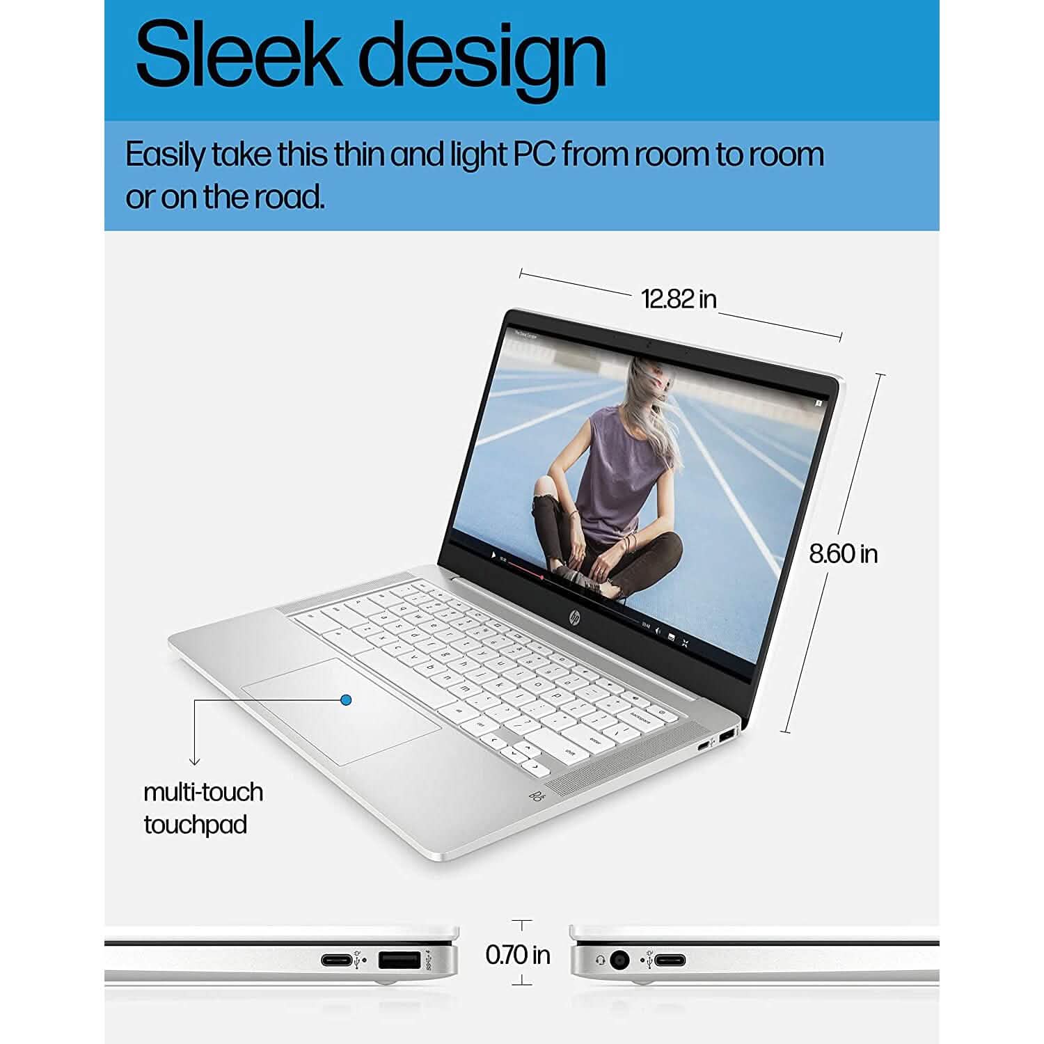 HP Chromebook 14" Laptop Intel Celeron N4120 Processor 4GB RAM 64GB SSD (Refurbished) Laptops - DailySale