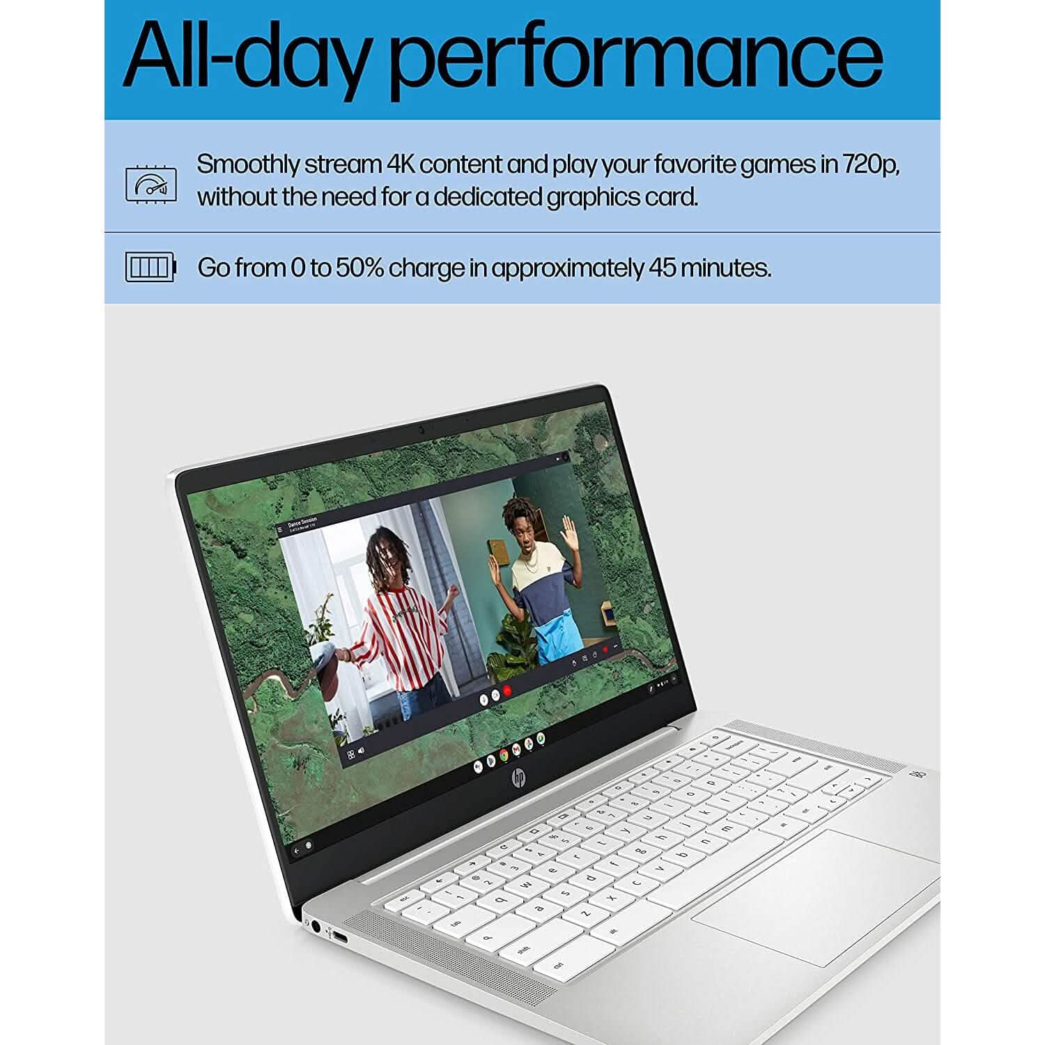 HP Chromebook 14" Laptop Intel Celeron N4120 Processor 4GB RAM 64GB SSD (Refurbished) Laptops - DailySale