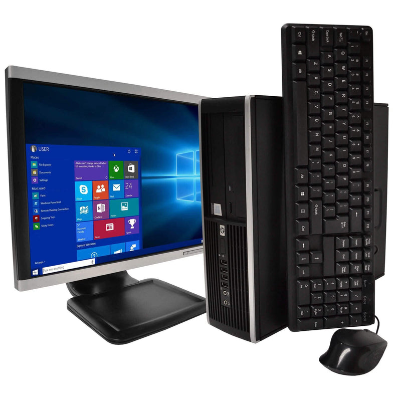 HP Compaq Elite 8100 Desktop Computer PC + 19" Flat Screen Monitor Computers - DailySale