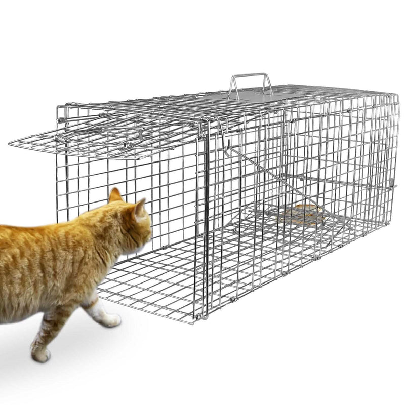 Humane Catch Release Live Animal Collapsible Galvanized Wire Trap Cage Pest Control - DailySale