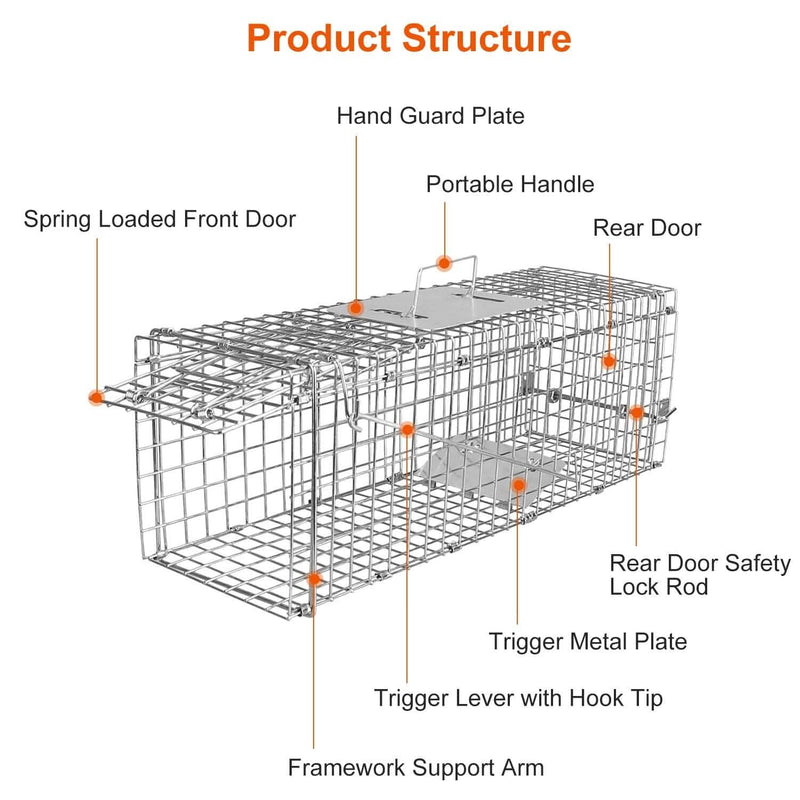 Humane Live Animal Rodent Cage Collapsible Galvanized Wire Pest Control - DailySale