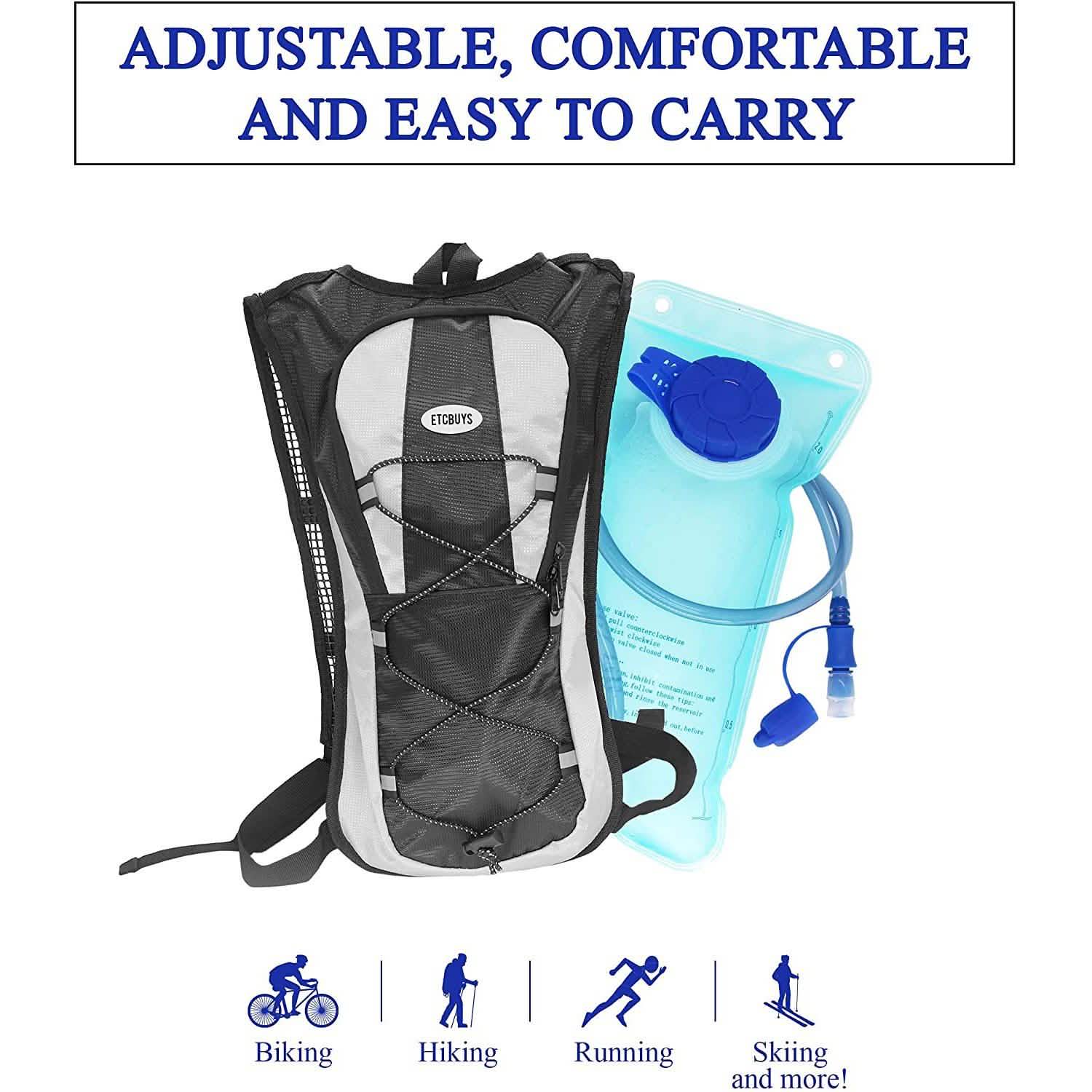 Hydration Backpack - Insulated Water Bladder Sports & Outdoors - DailySale