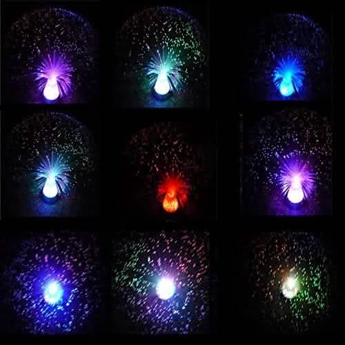 Ice Fiber Optic Light with Color-changing Crystal Base Indoor Lighting - DailySale