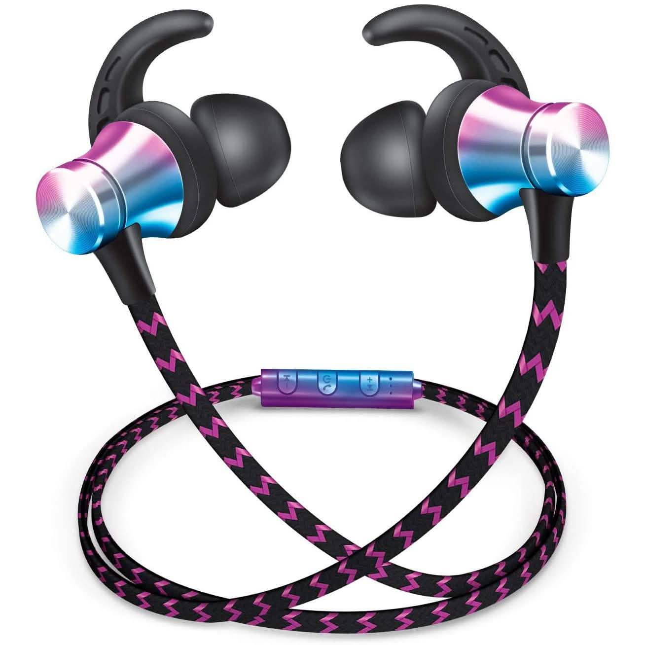 iFab Wireless Neckband Earbuds with Microphone and Control Buttons Headphones & Audio - DailySale