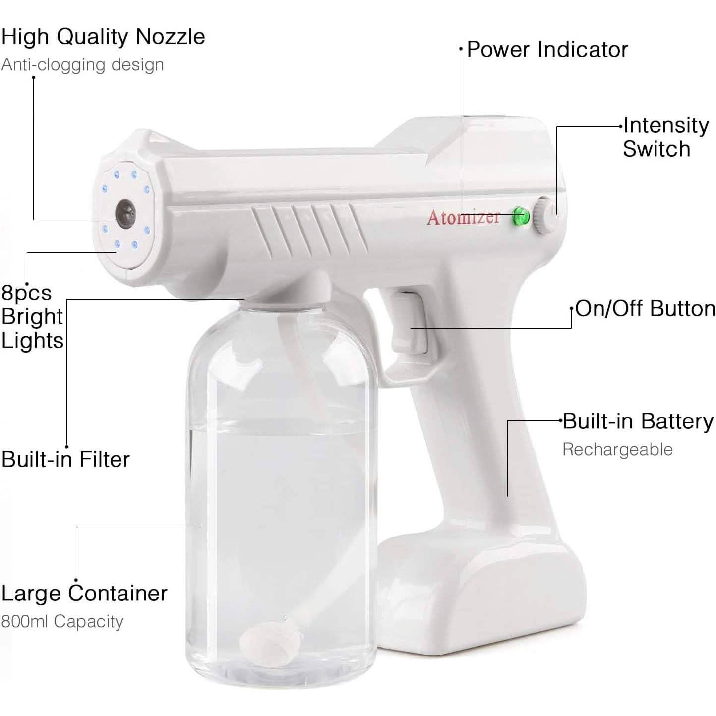 IFLOVE Disinfectant Electrostatic Sprayer Handheld Nano Atomizer Face Masks & PPE - DailySale