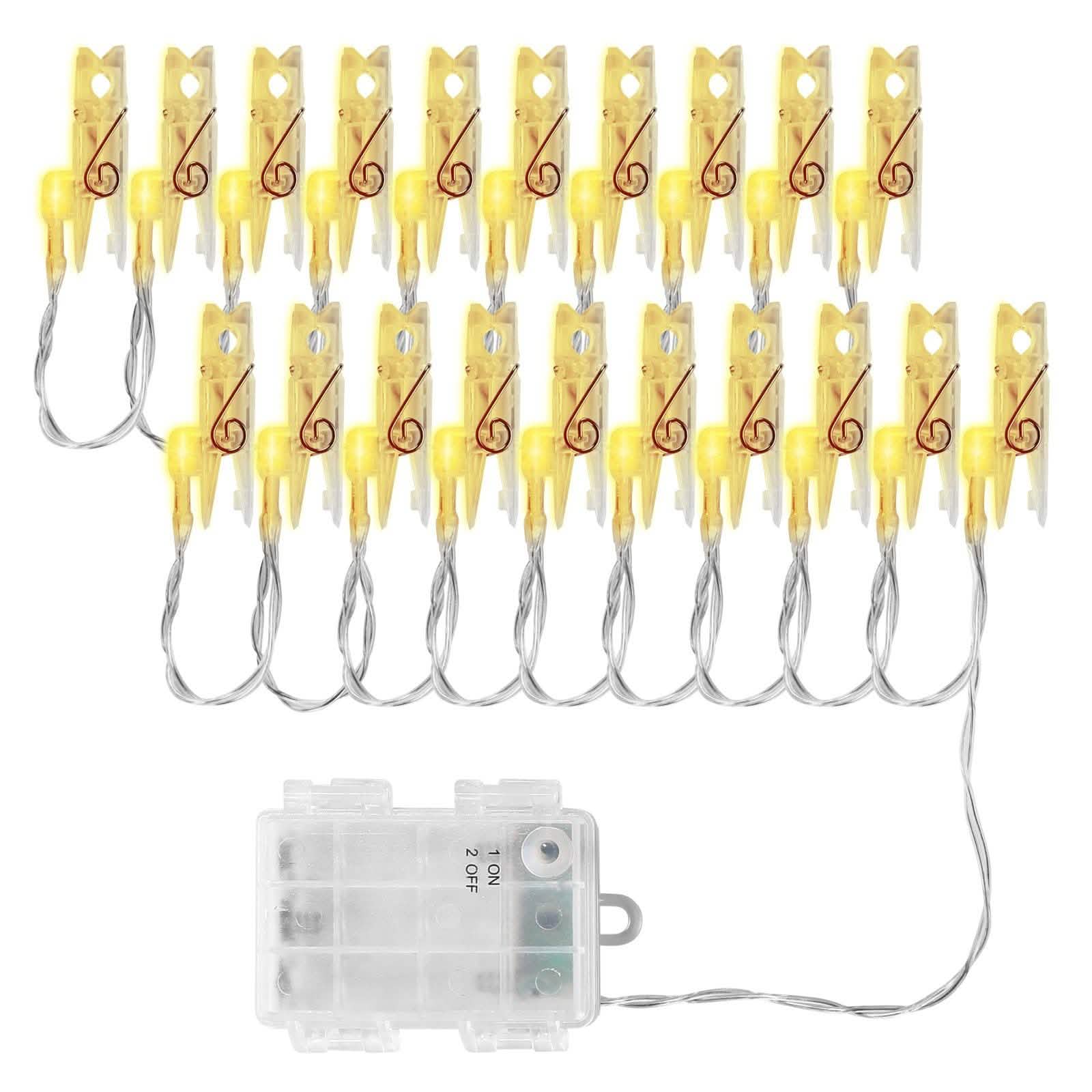 IMAGE 7ft 20 Photo Clips LED String Lights String & Fairy Lights - DailySale