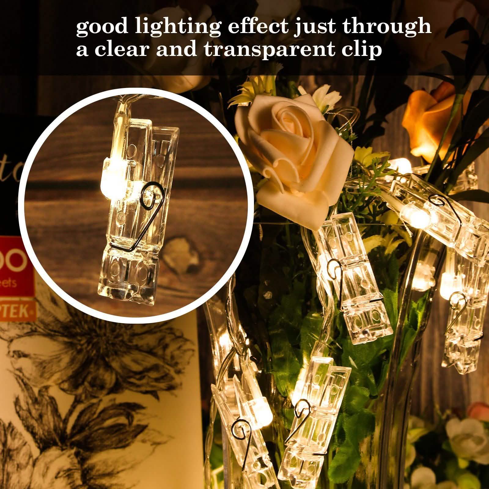 IMAGE 7ft 20 Photo Clips LED String Lights String & Fairy Lights - DailySale