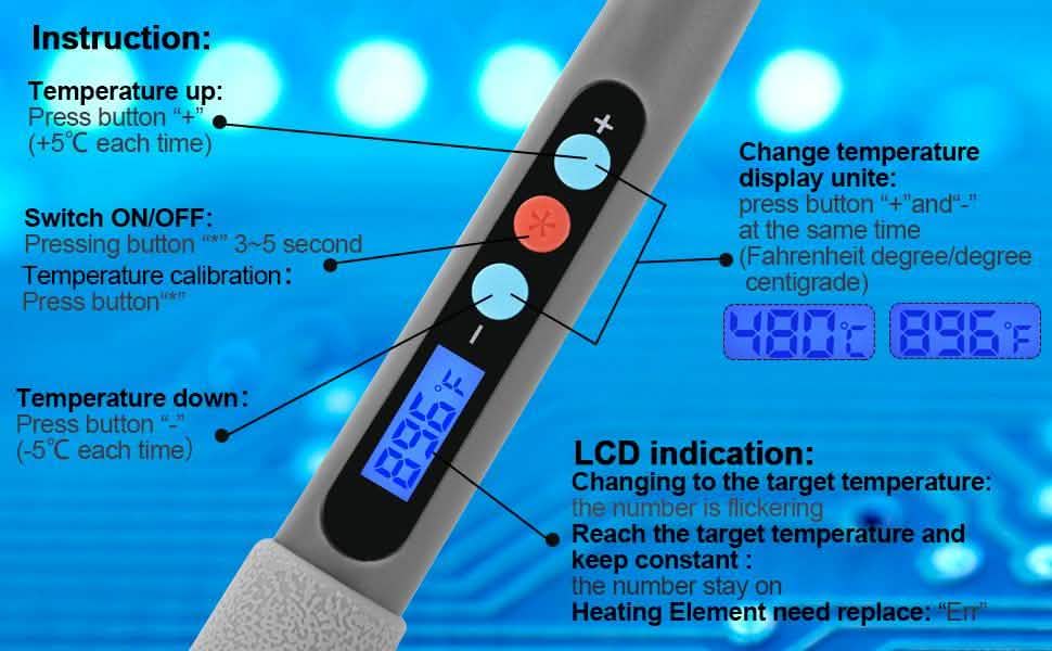 Image Digital-Controlled Thermostatic Soldering Iron with LCD Screen Display Everything Else - DailySale