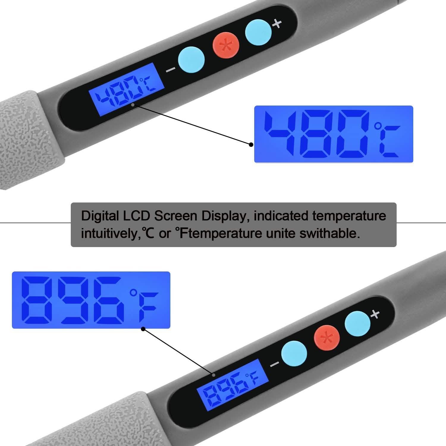 Image Digital-Controlled Thermostatic Soldering Iron with LCD Screen Display Everything Else - DailySale