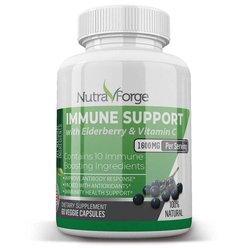 Immune Support Supplement with Elderberry, Vitamin C, Echinacea, Zinc, Garlic, Turmeric 1600mg NON GMO, GMP Wellness & Fitness - DailySale