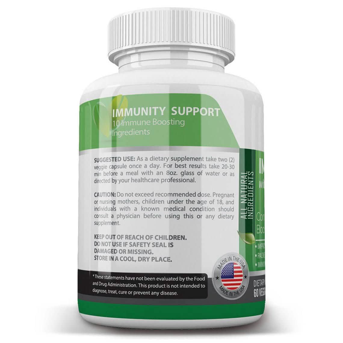 Immune Support Supplement with Elderberry, Vitamin C, Echinacea, Zinc, Garlic, Turmeric 1600mg NON GMO, GMP Wellness & Fitness - DailySale