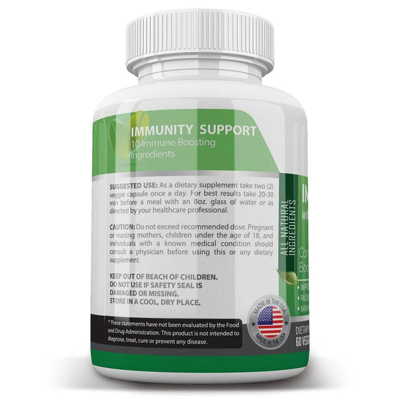 Immune Support Supplement with Elderberry, Vitamin C, Echinacea, Zinc, Garlic, Turmeric 1600mg NON GMO, GMP Wellness & Fitness - DailySale