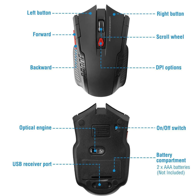 iMountek 2.4G Wireless Gaming Mouse Computer Accessories - DailySale
