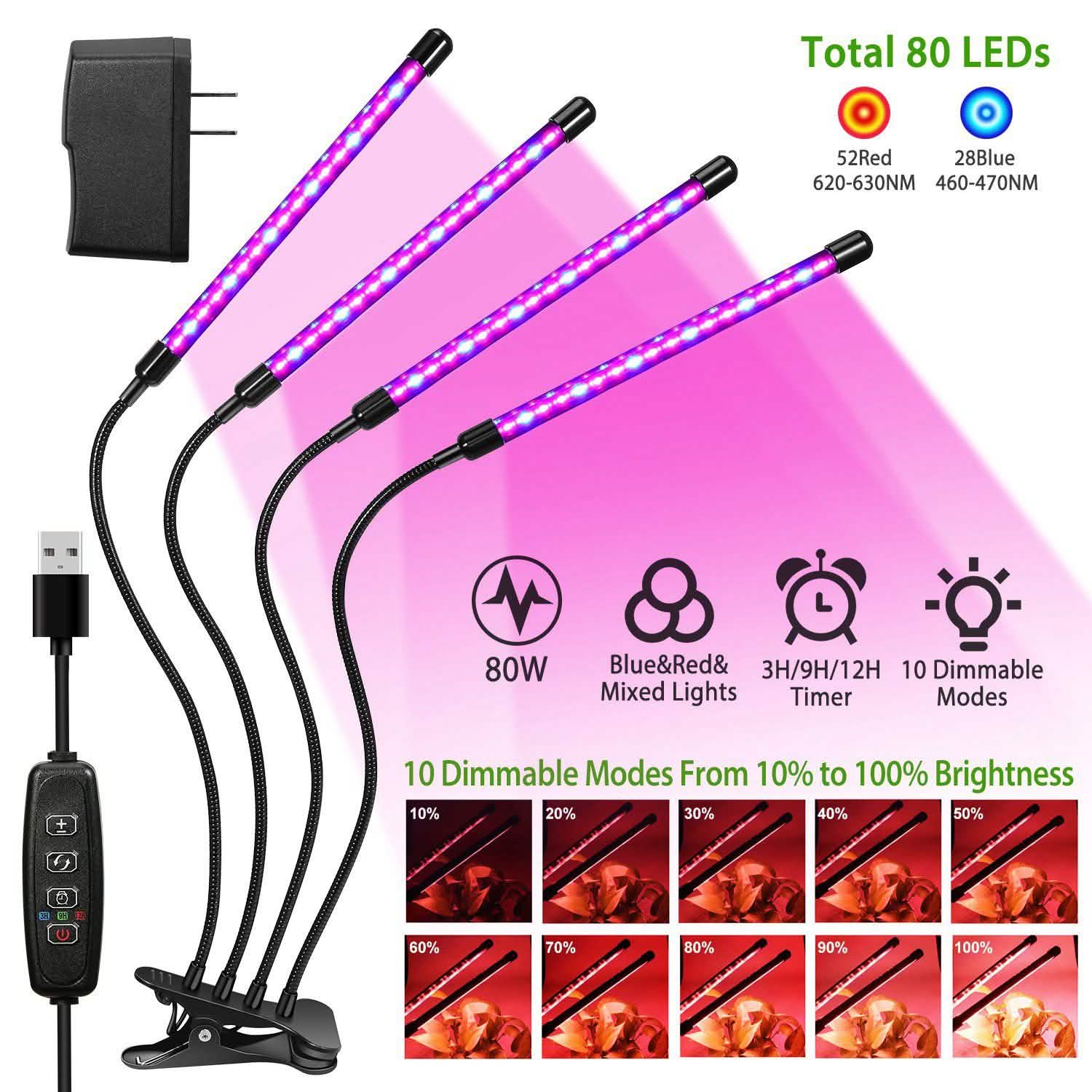 iMounTEK 80W 80 LEDs Plant Lights Lighting & Decor - DailySale