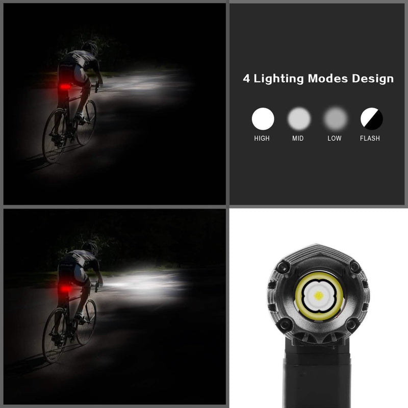 iMounTEK Bike Front Flashlight IPX4 Water-Resistant with Tail Warning/Safety LED Lamp Sports & Outdoors - DailySale