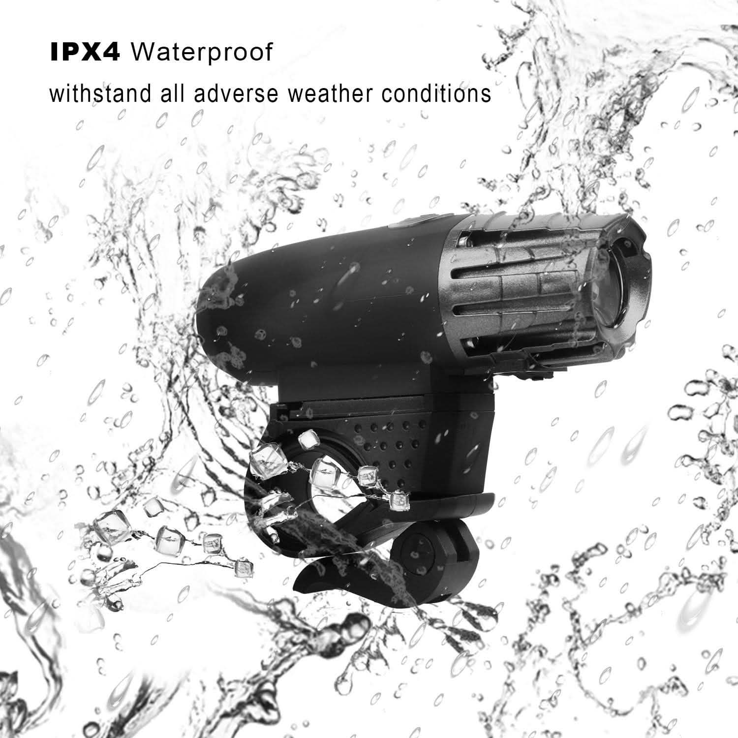 iMounTEK Bike Front Flashlight IPX4 Water-Resistant with Tail Warning/Safety LED Lamp Sports & Outdoors - DailySale